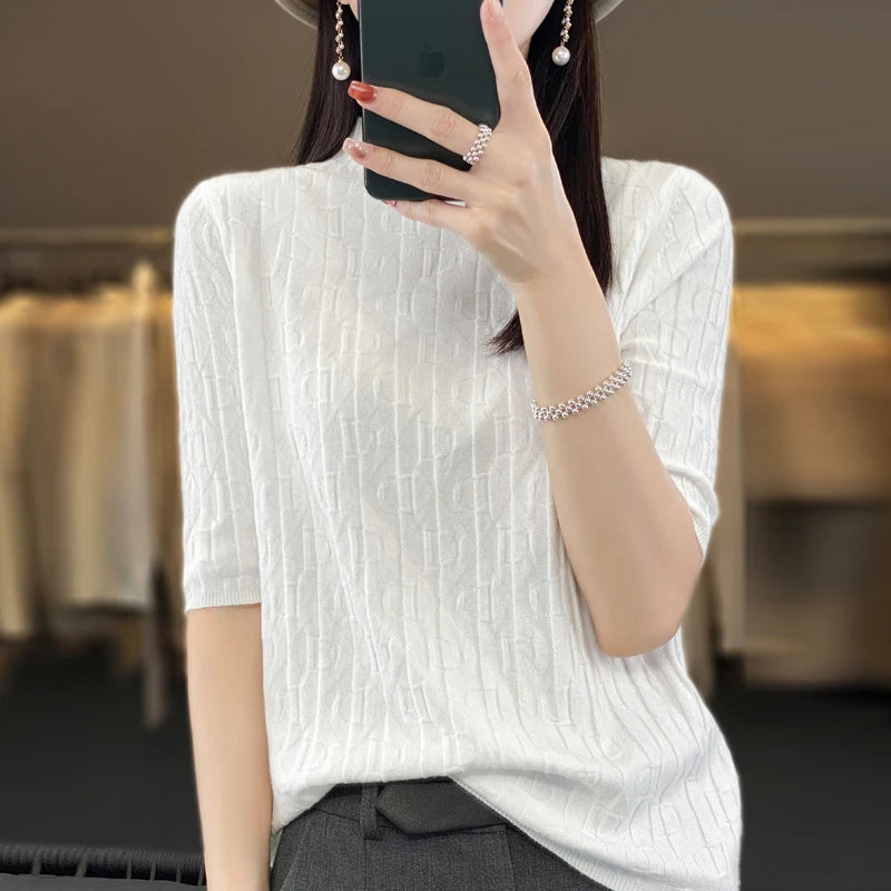 Spring New Semi-High Collar Three