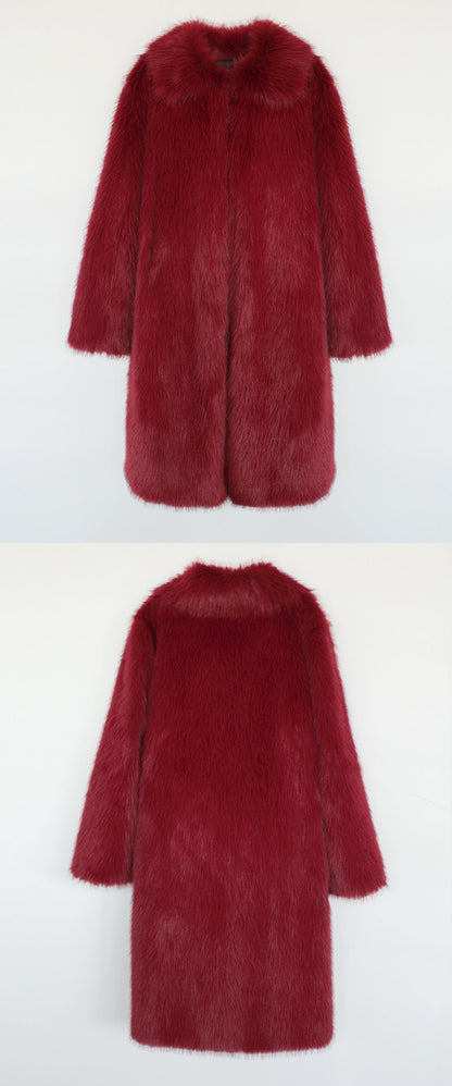 Manteau Long Pelucheux Hiver