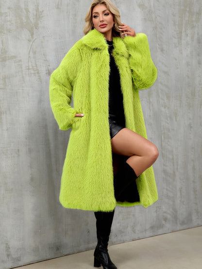 Manteau Long Pelucheux Hiver