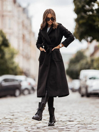 Manteau en Laine Croisé