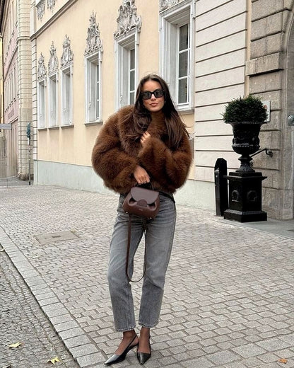 Manteau Court Chic Fausse Fourrure