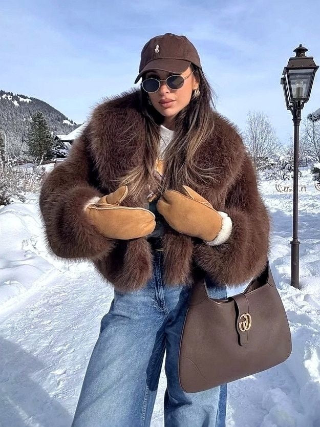 Manteau Court Chic Fausse Fourrure