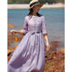 Robe Longue Brodée en Lin & Coton