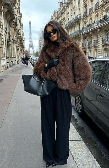 Manteau Court Chic Fausse Fourrure