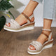 Sandales compensées à boucle pour femme