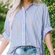 Chemise Oversize Rayée Bleu Ciel