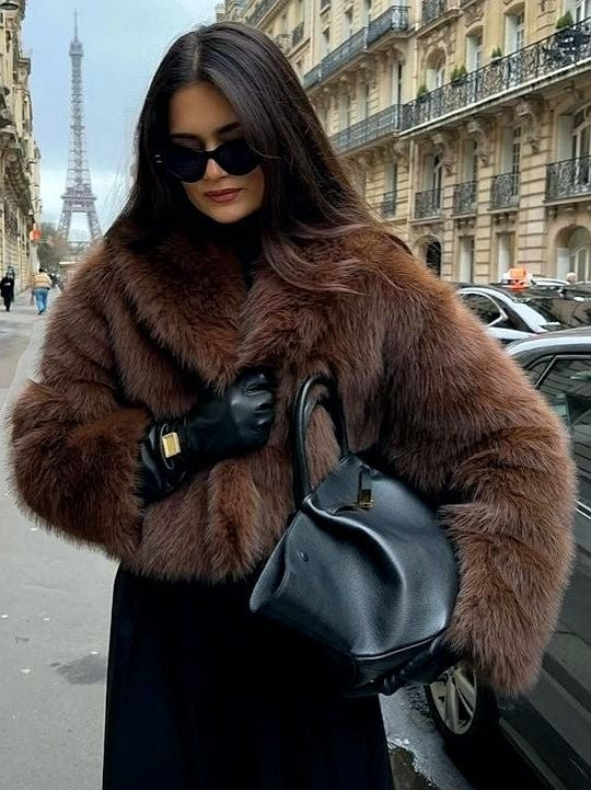 Manteau Court Chic Fausse Fourrure