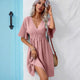 Robe Casual Taille Haute Col V – Style Vacances