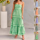 Robe Longue À Bretelles Rayée