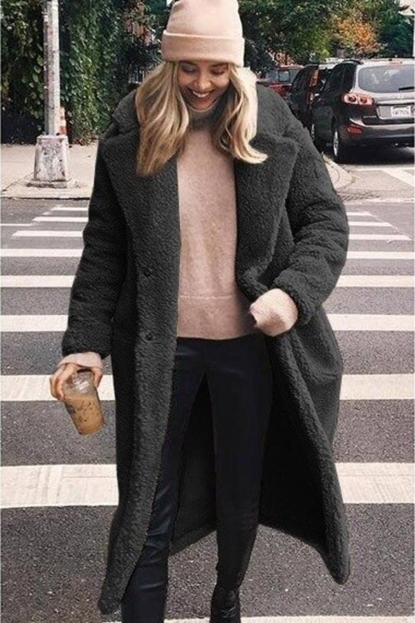 Manteau Mi-long à Grand Col