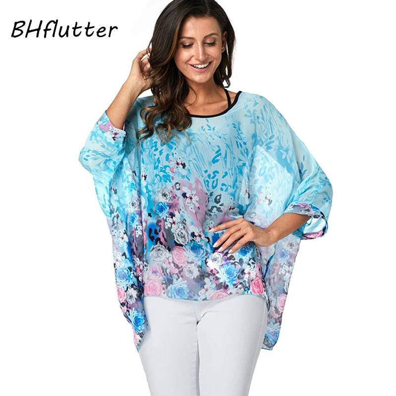 BHflutter Women Blouses Plus Size 2019