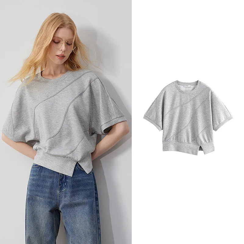 TOYOUTH Women Air Layer T-shir