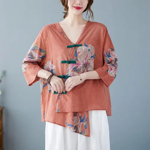Asymmetric Cotton Linen irt T-irt Summer