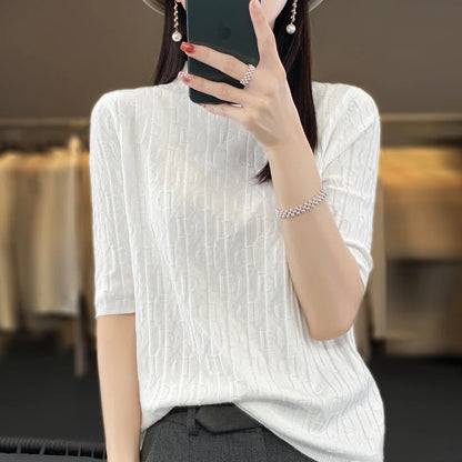 Spring New Semi-High Collar Three