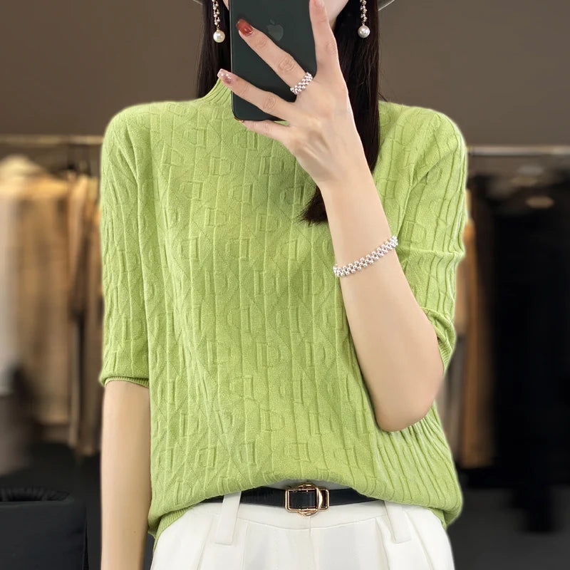 Spring New Semi-High Collar Three