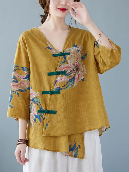 Asymmetric Cotton Linen irt T-irt Summer