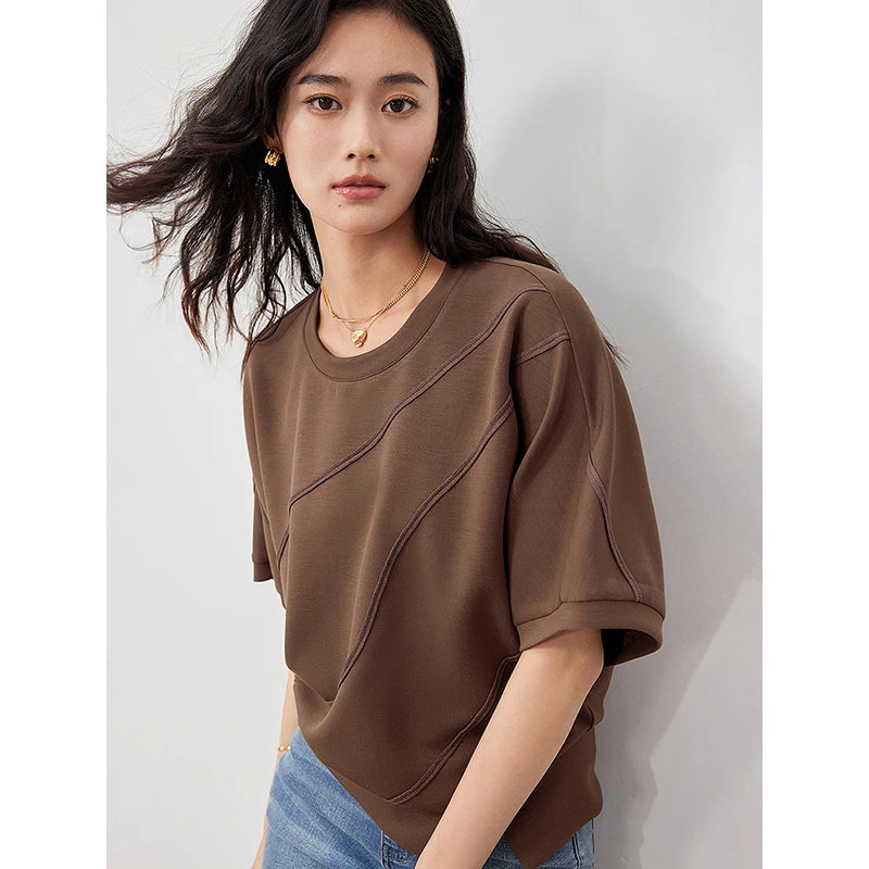 TOYOUTH Women Air Layer T-shir