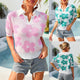 Haut Fleuri Manches Courtes – Style Élégant
