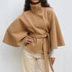 Manteau Trench Ceinturé Col Haut