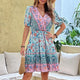Robe Élégante Imprimée à Lacets