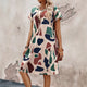 Robe Imprimée Col Rond Manches Courtes