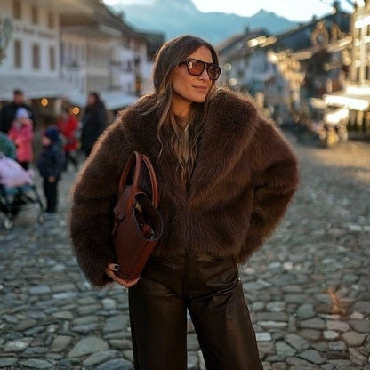 Manteau Court Chic Fausse Fourrure