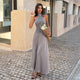 Robe Satinée Grise Élégante