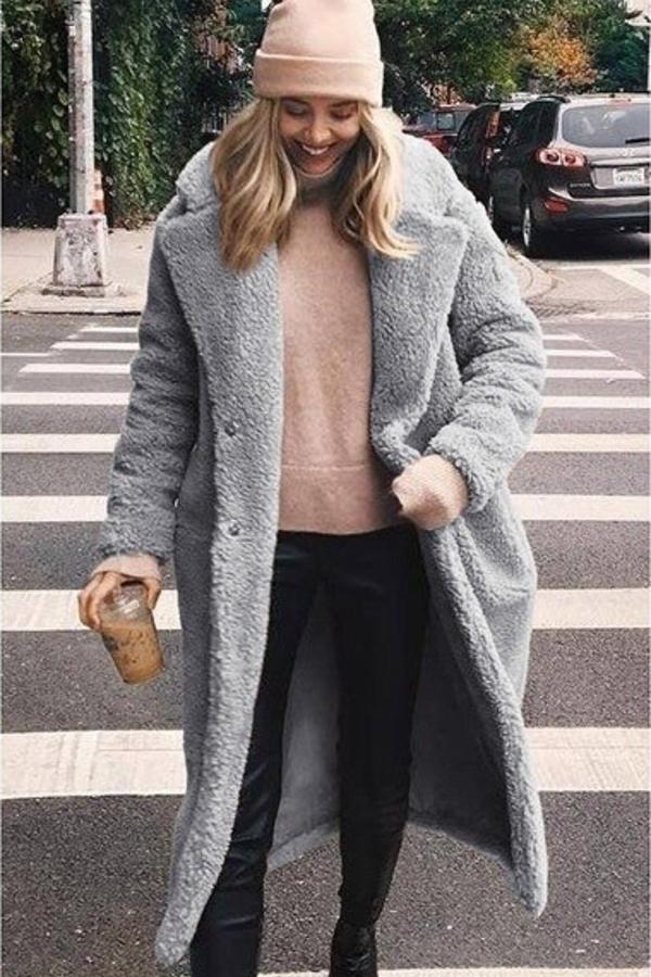 Manteau Mi-long à Grand Col