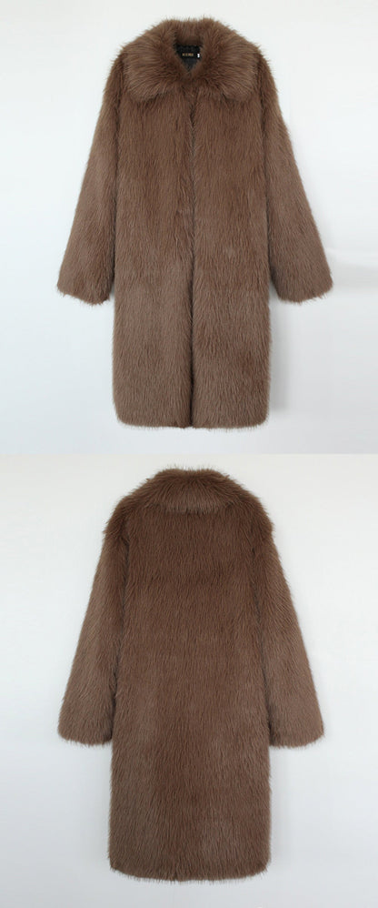 Manteau Long Pelucheux Hiver